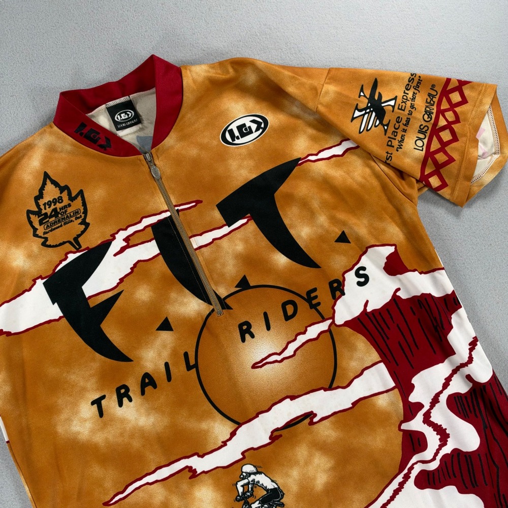 Louis Garneau 1998 24 Hours of Adrenalin Trail Riders Cycling Jersey Orange XL
